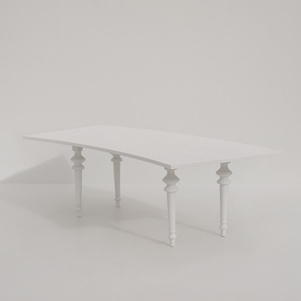 11 | Serpentine White Dining Table