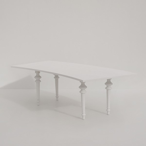 5 | Serpentine White Dining Table