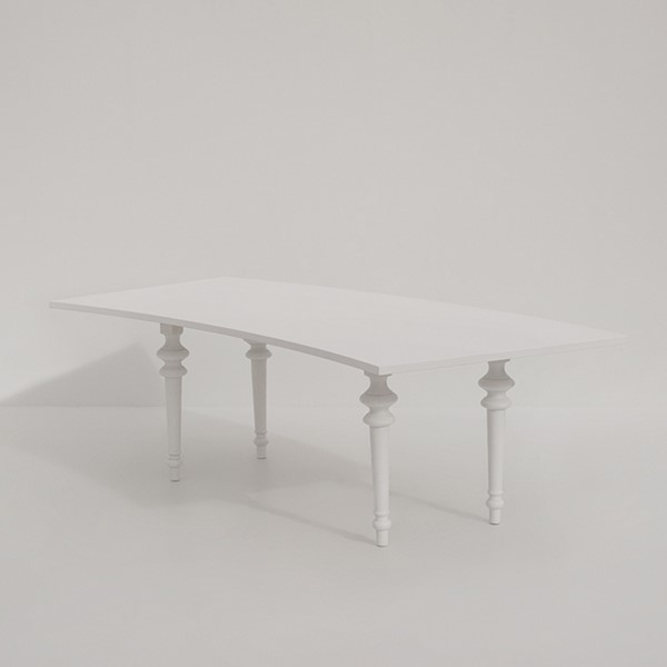 Serpentine White Dining Table