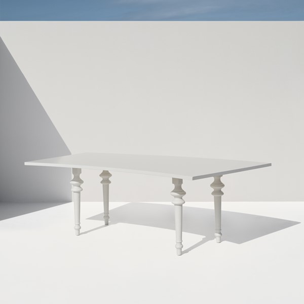 3 | Serpentine White Dining Table