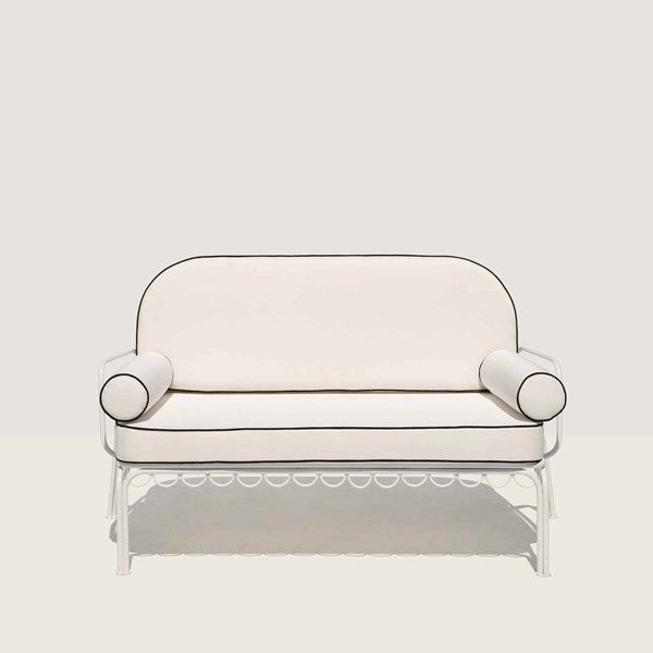 Positano White Fer Forge Sofa