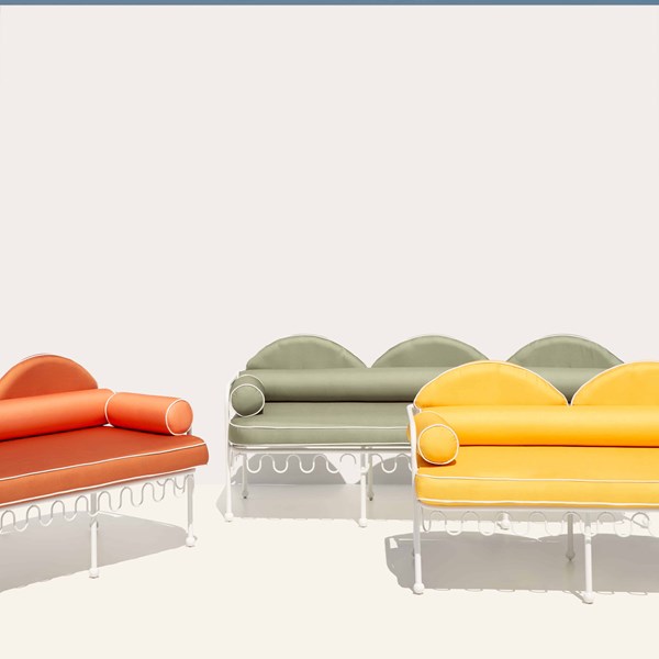 Amalfi White Multicolor Fer Forge Sofa