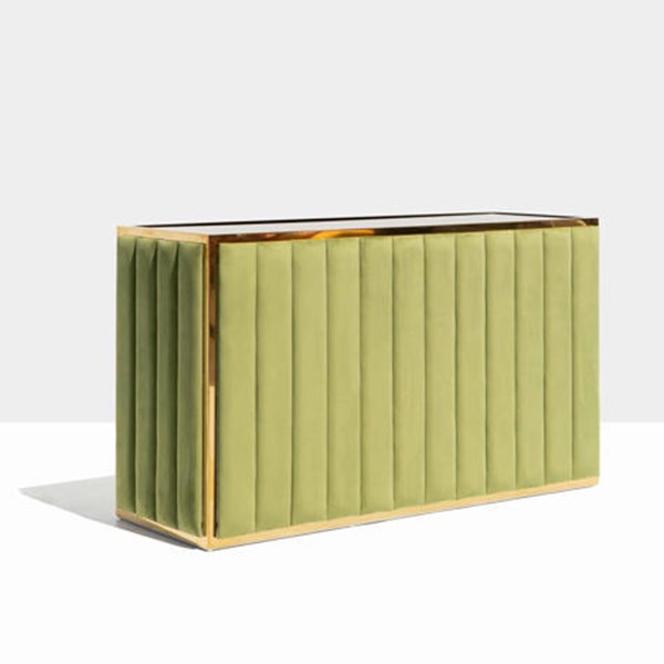5 | Mirage Metallic Gold Bar in Olive Green Velvet