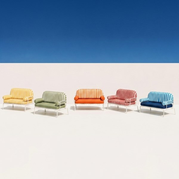Positano White Multicolor Fer Forge Sofa
