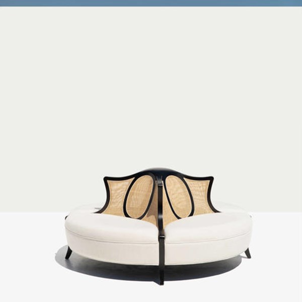 Fields 360° Black Wood Linen Sofa