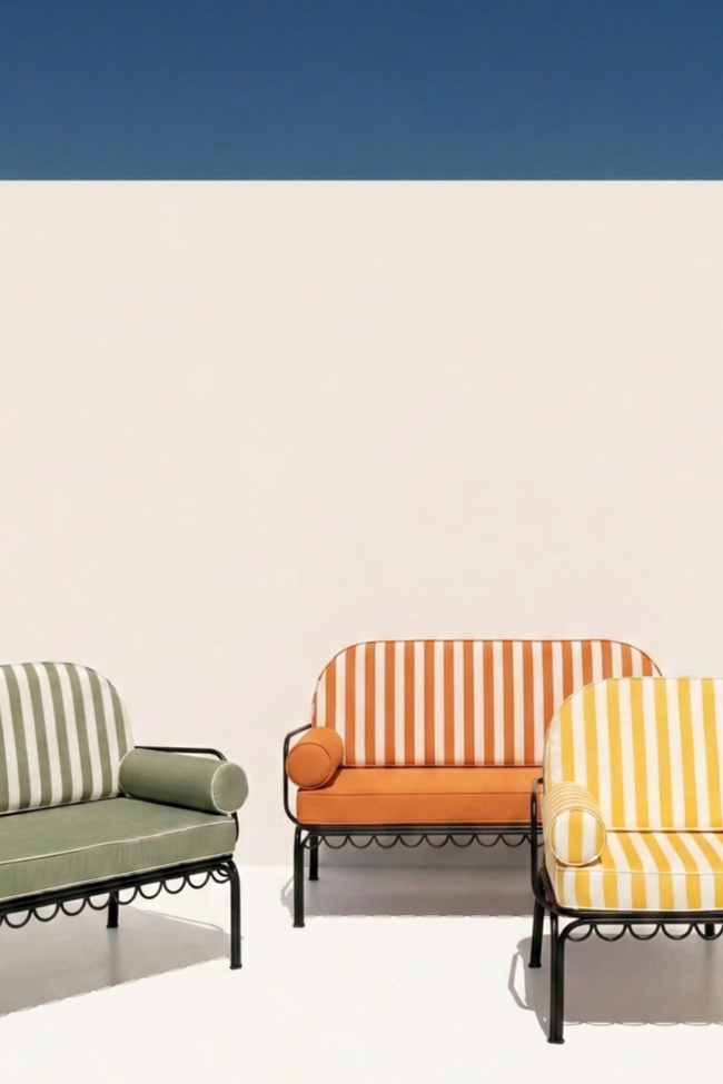 Positano Black Multicolor Fer Forge Sofa