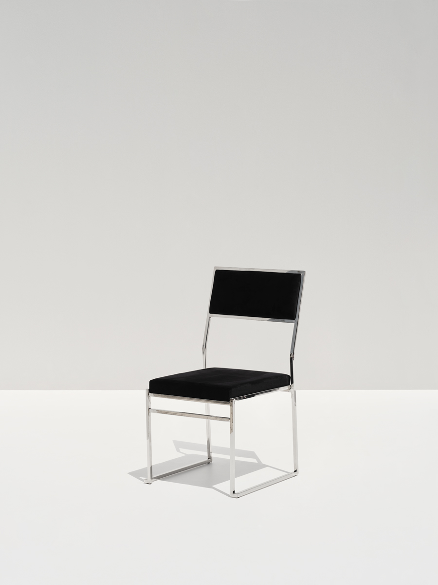Rizz Silver Chair – Black Velvet
