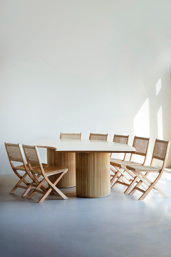 Quarter Natural Dining table | Choice of Legs - Base