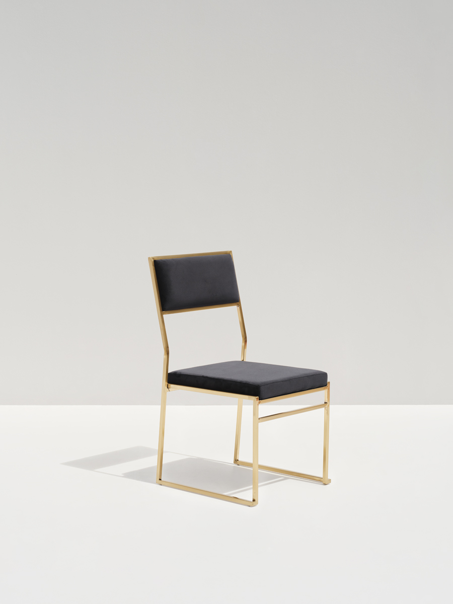 Rizz Gold Chair – Black Velvet
